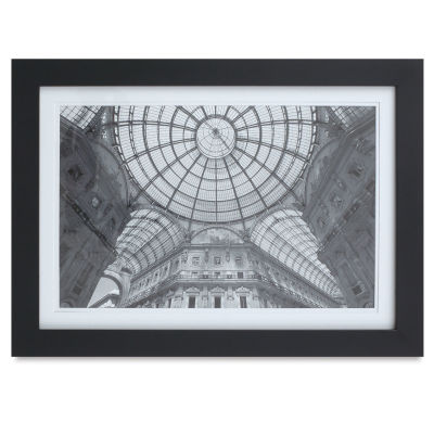 Gallery Solutions Digital Format Wood Frame - Black frame with photo of interior  of Galleria Milan