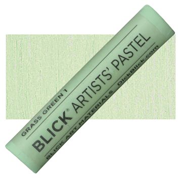 Open in modal - Blick Artists' Soft Pastel - Grass Green 1 pastel and swatch