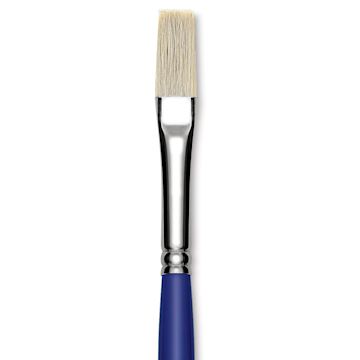 Open in modal - Blick Scholastic White Bristle Brush - Flat, Size 12 close up