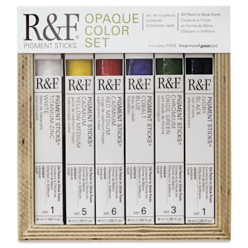 Open in modal - R&F Pigment Sticks - Opaque Colors, Set of 6 front of package