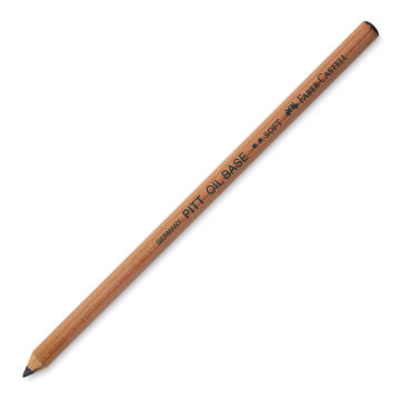 Oil-Based Monochrome Artist Pencil - Angled view of black Soft hardness pencil