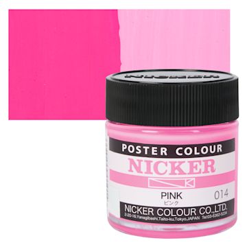 Open in modal - Nicker Poster Colour Paint - Pink, 40 ml jar and swatch