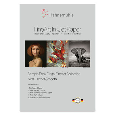 Hahnemühle Matte FineArt Smooth Injket Paper Sample Pack - 8-1/2" x 11", Pkg of 10 
