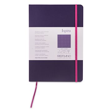 Open in modal - Fabriano Ispira Soft-Cover Notebook - Purple, 5-4/5" x 8-1/4", Dot Grid, front cover