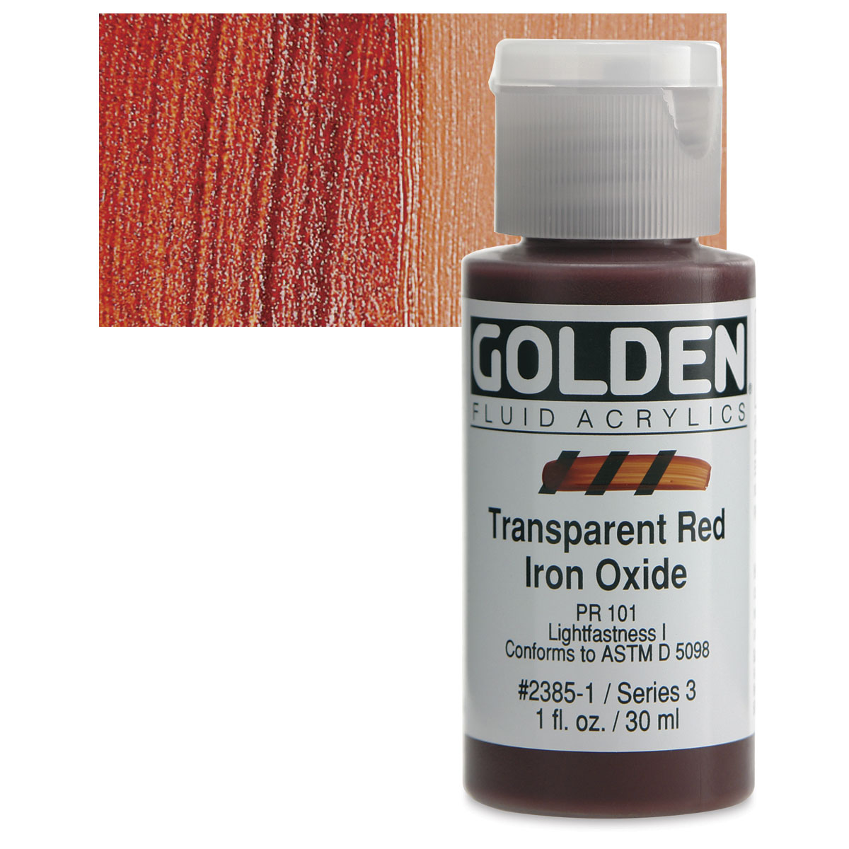 Golden : High Flow : Acrylic Paint : 30ml : Transparent Red Iron