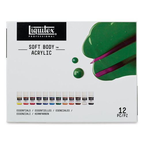 Liquitex Soft Body Artist Acrylics - Essentials Set, Set of 12