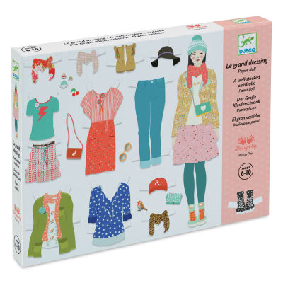 Djeco Le Grand Dressing Room Paper Dolls (front of package)