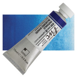 PWC Extra Fine Professional Watercolor - Phthalo Blue (Red Shade), 15 ml, Swatch with Tube