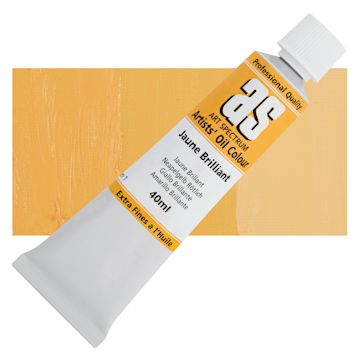 Open in modal - Art Spectrum Artists' Oil Paint - Jaune Brilliant, 40 ml tube and swatch
