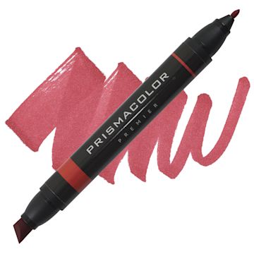 Open in modal - Prismacolor Premier Dual-Ended Art Marker - Crimson Red (marker and swatch)