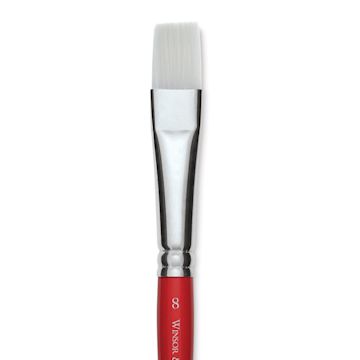 Open in modal - Winsor & Newton University Brush - Flat, Size 8, Short Handle close-up