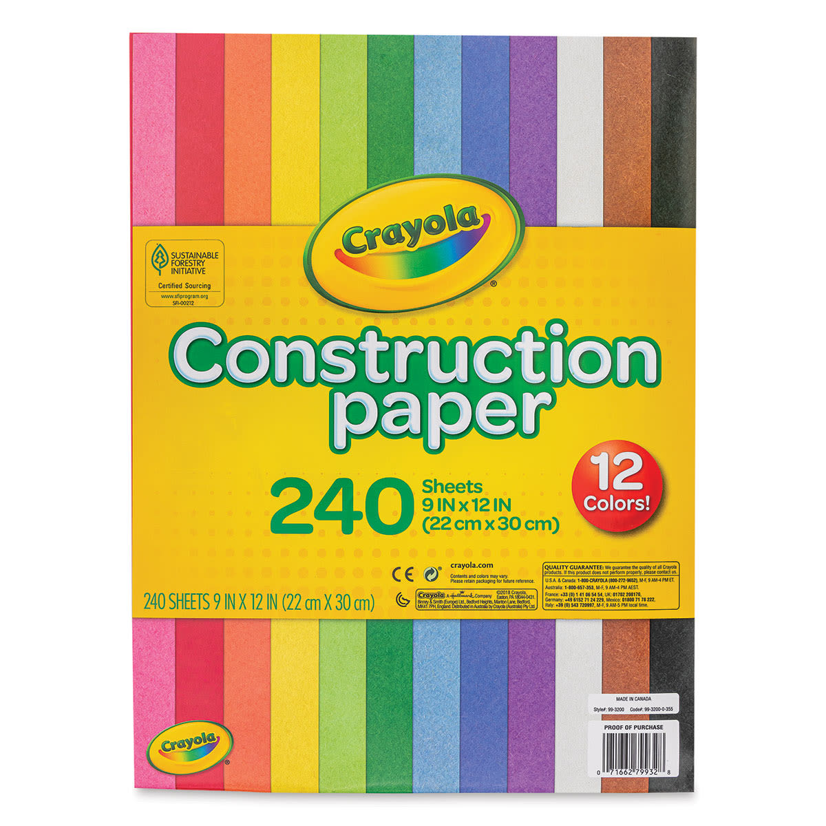 Crayola Construction Paper - 9" x 12", Pkg of 240
