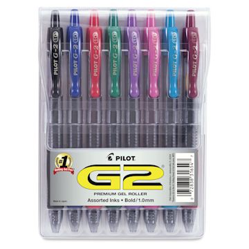 Open in modal - Pilot G2 Gel Pen Set - 1.0 mm, Set of 8 - front of packaging