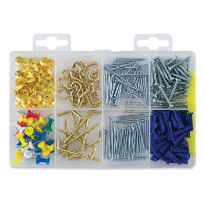 Hillman Household Kit - open package of 8 types of fasteners