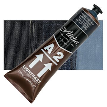Open in modal - Chroma A2 Student Acrylic - Paynes Grey Hue, 120 ml tube and swatch