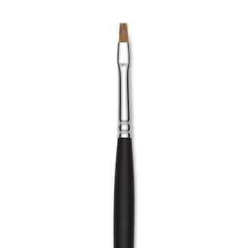 Open in modal - Old Holland Kolinsky Sable Brush - Bright, Long Handle, Size 2 close up