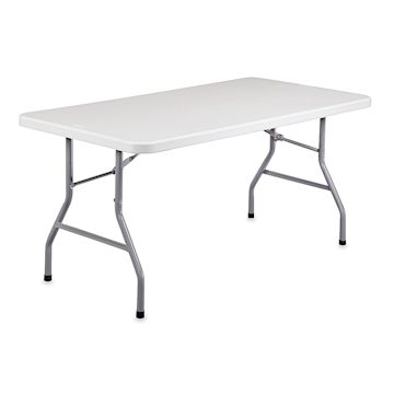 Open in modal - National Public Seating Corp. Folding Table - Rectangular, 30" x 60", Light Grey Top
