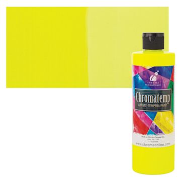 Open in modal - Chroma Chromatemp Artists' Tempera Paint - Fluorescent Yellow, Pint and swatch