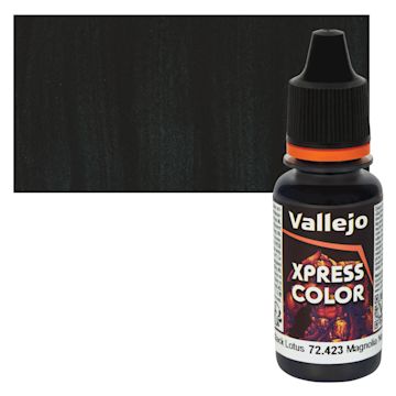 Open in modal - Vallejo Xpress Color Acrylic Paint - Black Lotus, 18 ml bottle and swatch