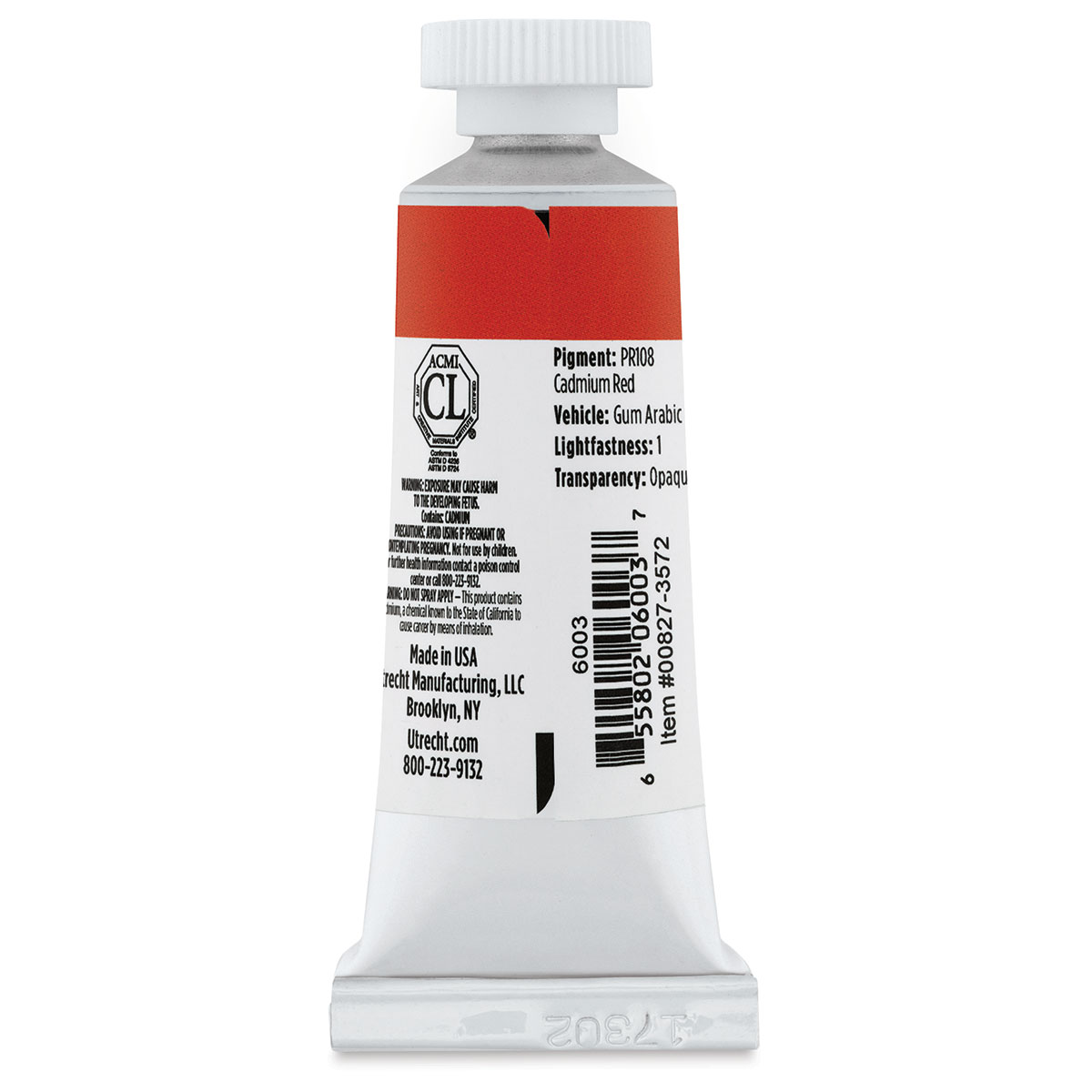 Utrecht Artists' Gouache - Permanent White, 14 ml tube