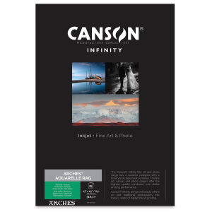 Canson Infinity Arches Aquarelle Rag Inkjet Fine Art and Photo Paper - 13" x 19", A3+, 310 gsm, Package of 25