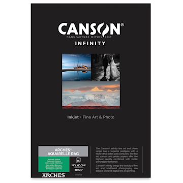 Open in modal - Canson Infinity Arches Aquarelle Rag Inkjet Paper - 13" x 19", A3+, 310 gsm, Package of 25
