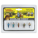 Woodland Scenics Model Scenery - Seated Scale People, Pkg of 5, 1/8