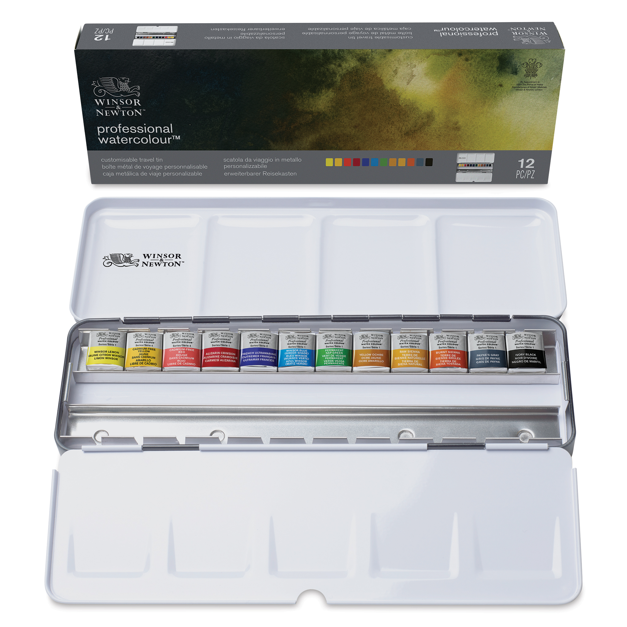 Winsor & Newton Professional Watercolor Field Box Set 12 Half Pans