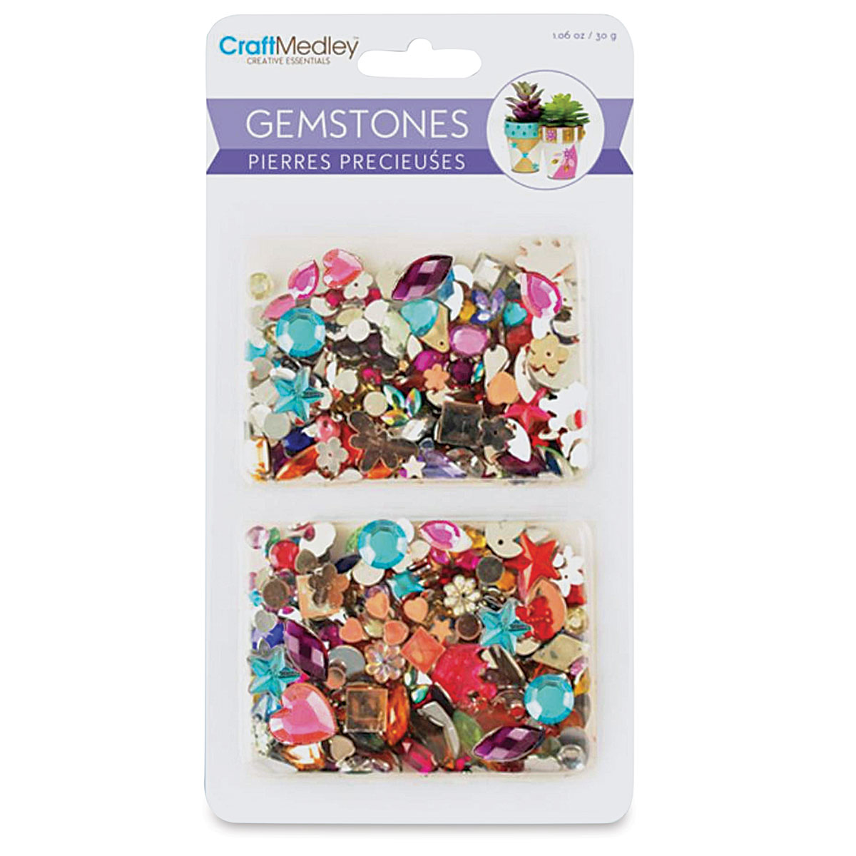 Craft Medley Gemstones - Assorted Colors, 1 oz
