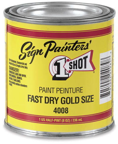 1-Shot Fast Dry Gold Size - Front view of 8 oz can