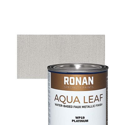 Ronan Aqua Leaf Water-Based Faux Metallic Color - Platinum, Quart and swatch