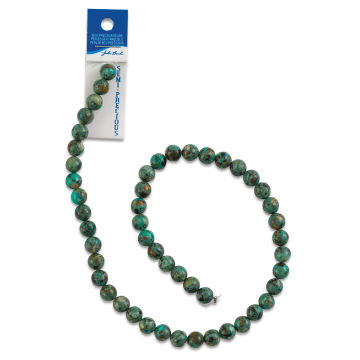 John Bead Semi-Precious Beads - 8 mm 16" strand of African Turquoise Beads
