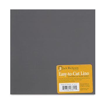 Open in modal - Richeson Unmounted Easy-to-Cut Linoleum - Front view of 6" square block