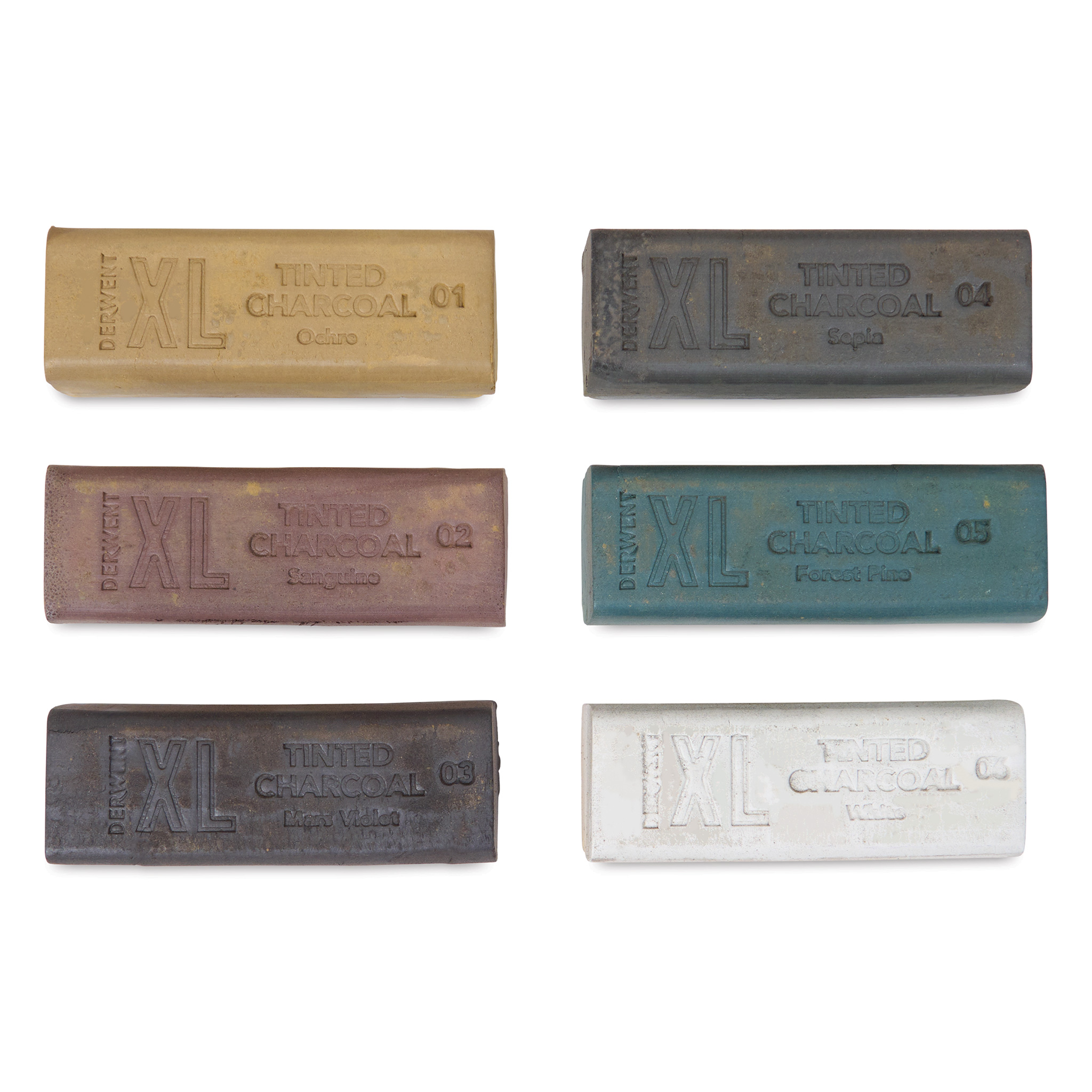 Derwent Tinted Charcoal XL Blocks - Assorted, Set of 6 | Utrecht