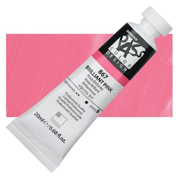 Open in modal - ShinHan Pass Colors Opaque Watercolor Tube - Brilliant Pink, 20 ml tube and swatch