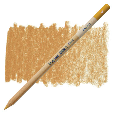 Bruynzeel Design Pastel Pencil - Brown Ochre 48 (swatch and pencil)