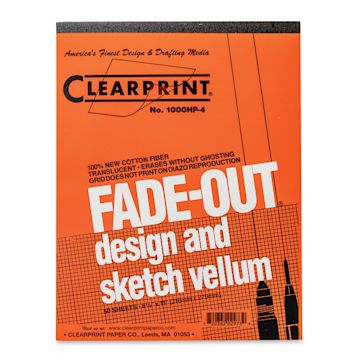 Open in modal - Clearprint Drafting and Design Fade-Out Vellum - 8 1/2" x 11", 4 x 4 Grid, 50 Sheets