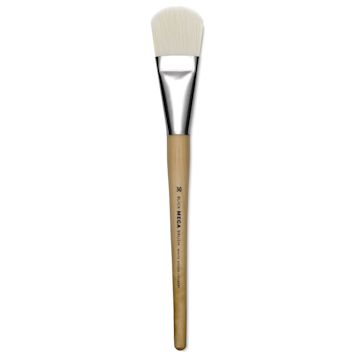 Open in modal - Blick Mega White Synthetic Brush - Short handled Mega Filbert shown upright