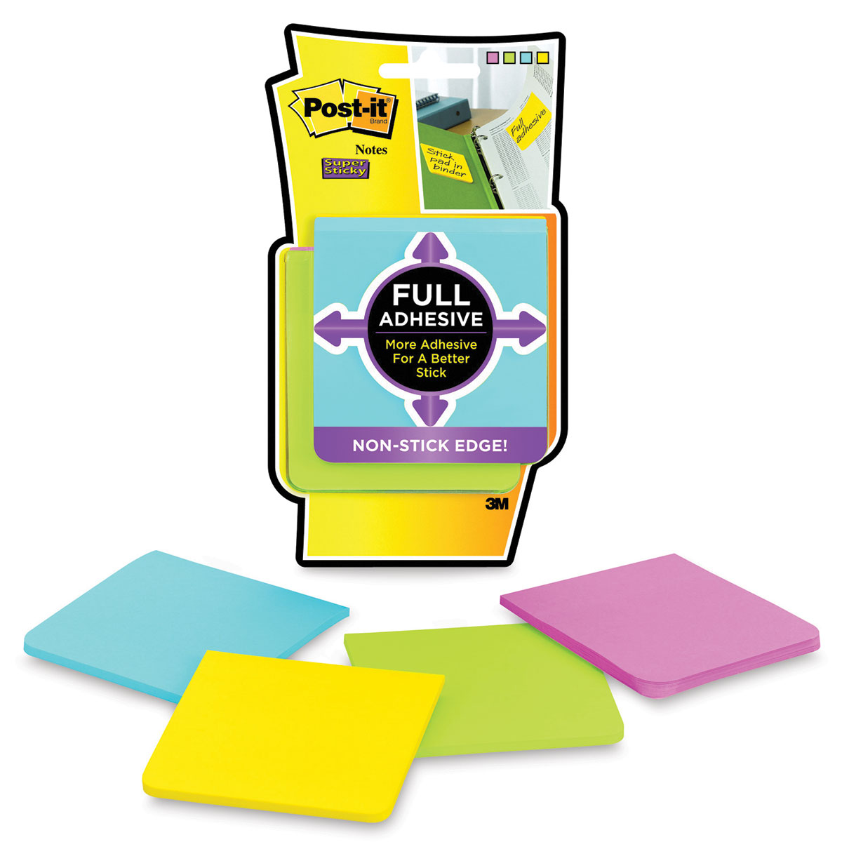 Post-it Super Sticky Notes, 3 x 3, Rio de Janeiro Collection, 6 Pads