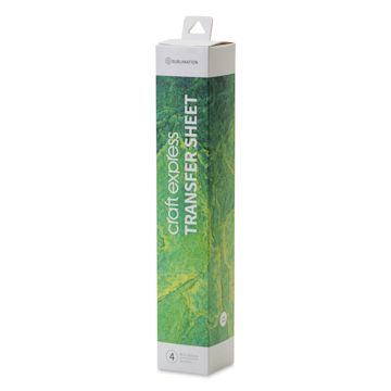 Open in modal - Craft Express Sublimation Pattern Transfer Sheets - Electric Lake Green, 12" x 12", Pkg of 4 front of box