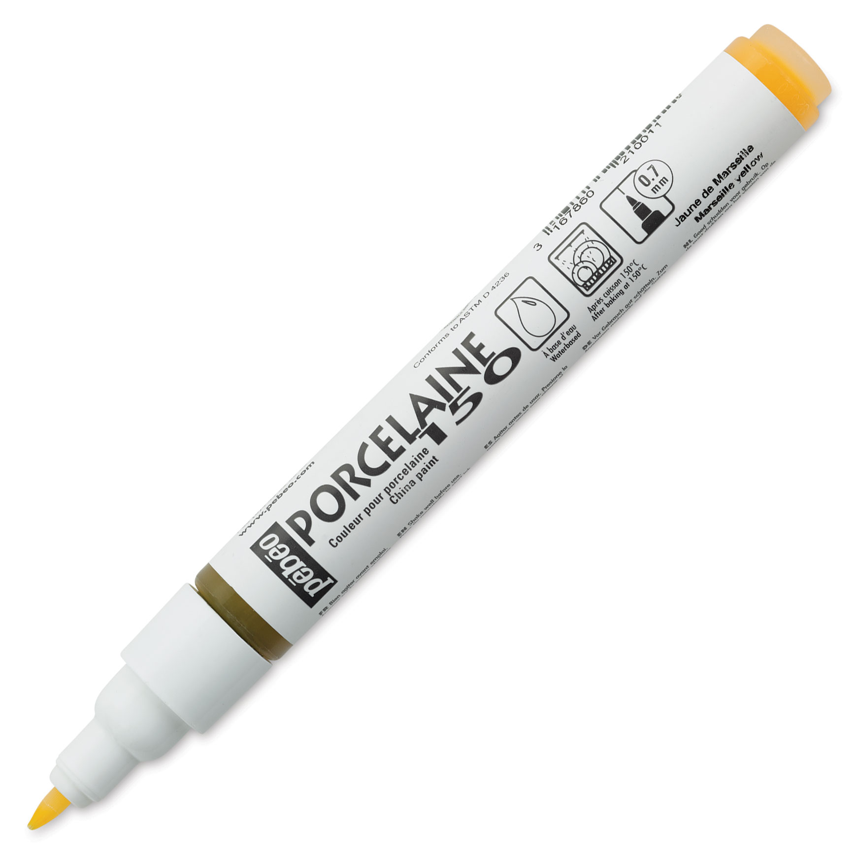 Pebeo Porcelaine 150 Paint Marker Marseille Yellow, Fine Point