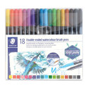 Staedtler Double-Ended Watercolor Brush Pens - Set of 18