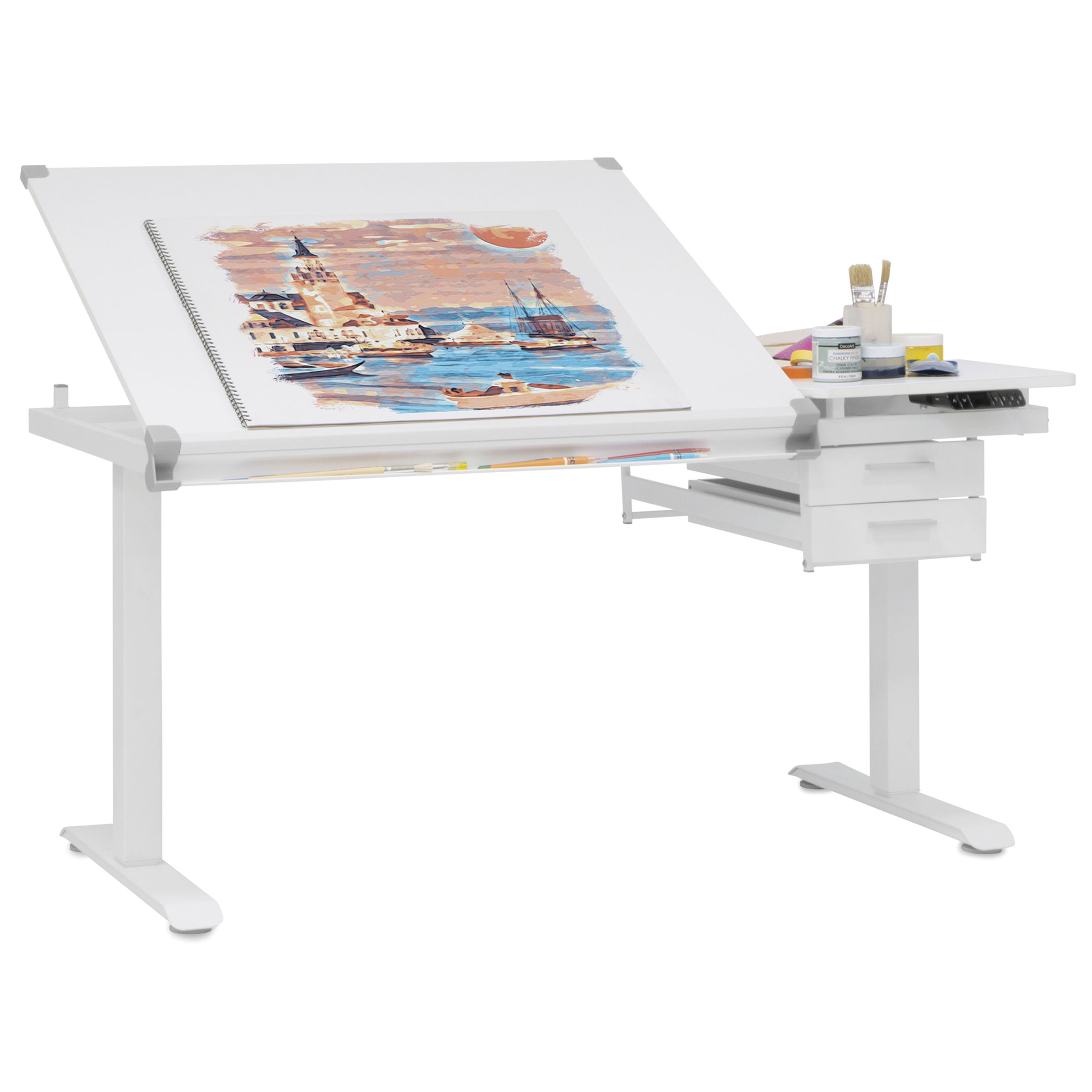 Chart Gallery スタンダード Studio Designs Graphix E-Lift Workstation with Drawers