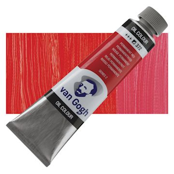 Open in modal - Van Gogh Oil Paint - Permanent Red, 40 ml tube and swatch