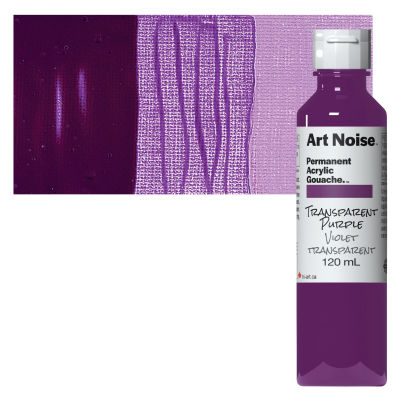 Tri-Art Art Noise Permanent Acrylic Gouache - Transparent Purple, 120 ml, Bottle with swatch