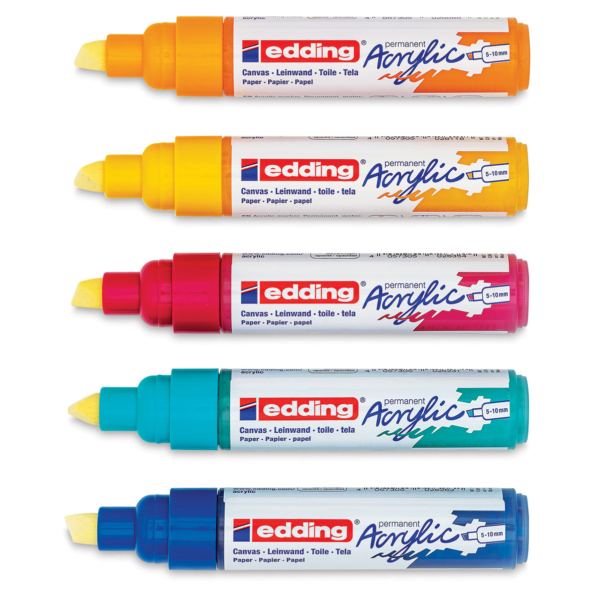 Edding 4500 Textile Marker Pack of 5, Basic Colors