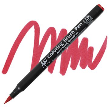 Open in modal - Sakura Koi Coloring Brush Pen - Vermilion pen and swatch