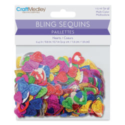 Craft Medley - Sequins, Hearts, .7 oz (In package)
