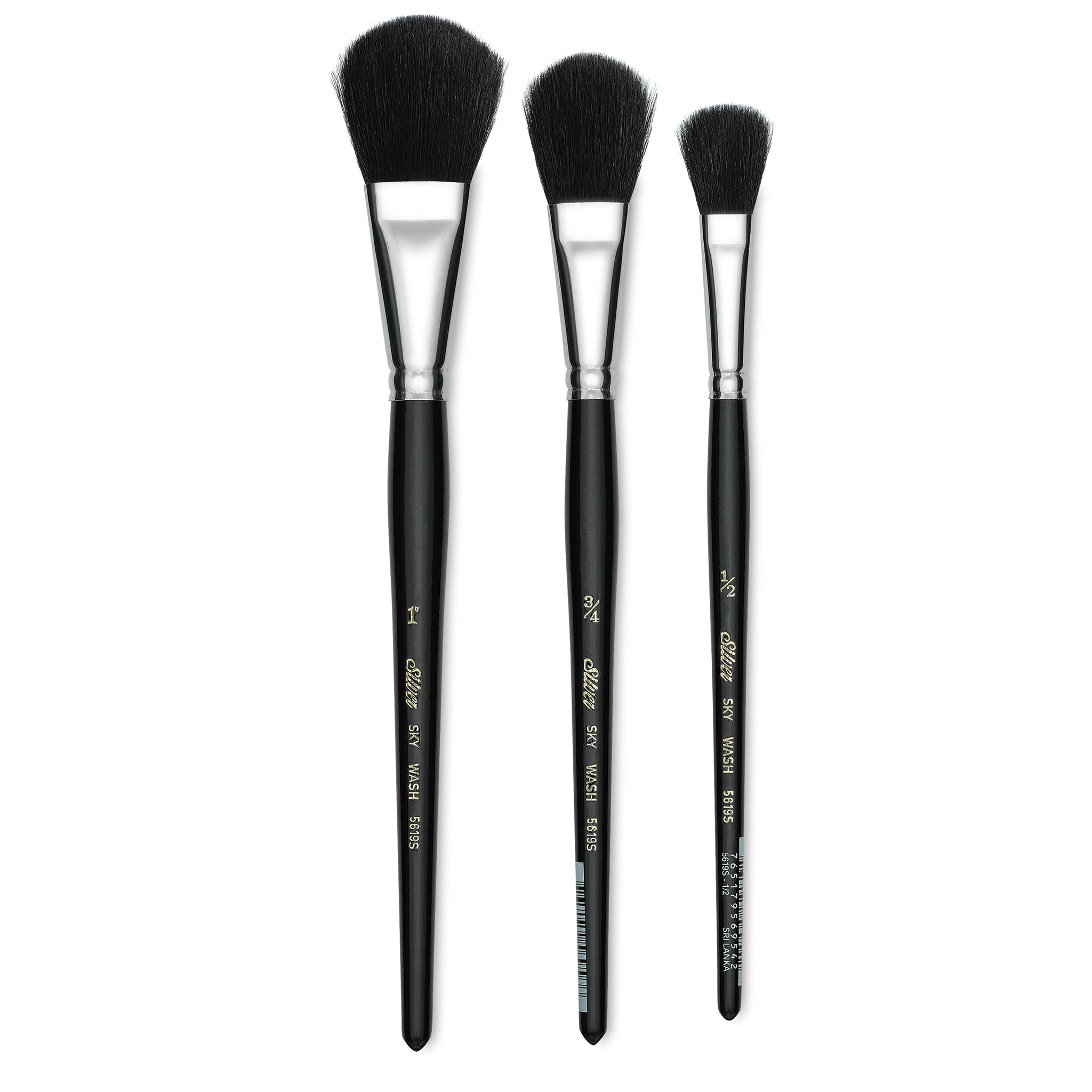 Size 14 Round Silver Brush 5618S-14 Silver Mop Short Handle Blender Brush Black 