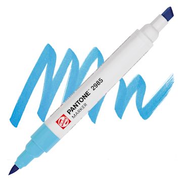 Open in modal - Pantone Dual Tip Marker - 2985, swatch and marker